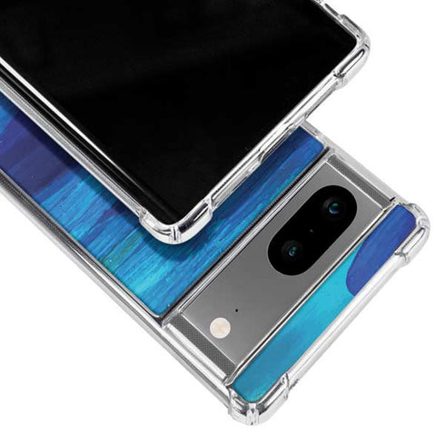 Ocean Blue Brush Stroke by Etta Vee Google Pixel 8a Clear Case